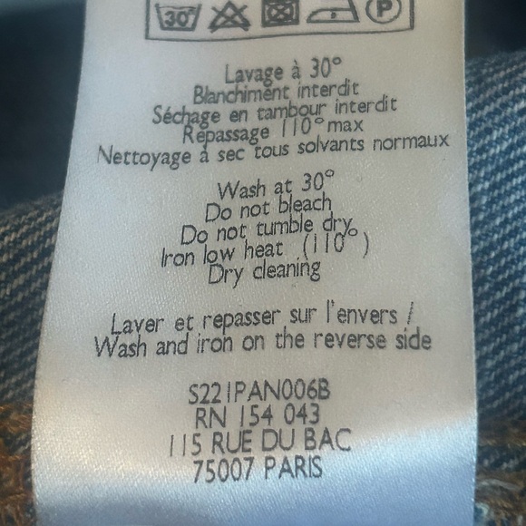 Sezane Brut Sexy Jeans 27 High Rise Straight Leg Button Fly Blue Designer Women - Picture 12 of 12